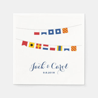 HAPPY BIRTHDAY in Colorful Nautical Flags Napkins