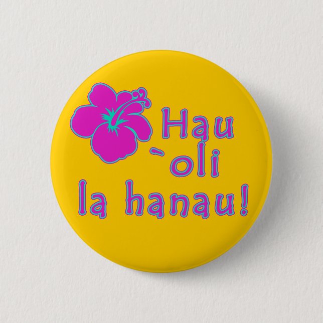 Happy Birthday In Hawaiian Button (Front)