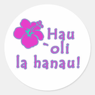 Happy Birthday In Hawaiian Classic Round Sticker