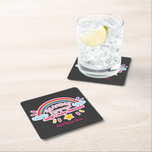 HAPPY BIRTHDAY IN KOREAN 생일 축하 해요 -PERSONALIZE IT SQUARE PAPER COASTER