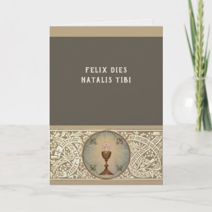 Happy Birthday in Latin for Catholic Priest Card