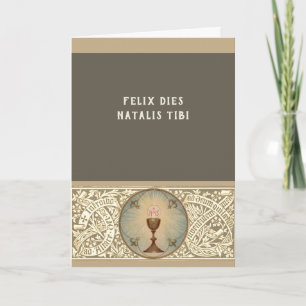 Happy Birthday in Latin for Catholic Priest Card