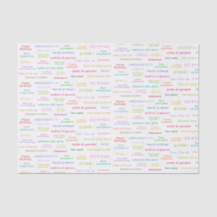 Happy Birthday in Many Different Languages Bday Tissue Paper
