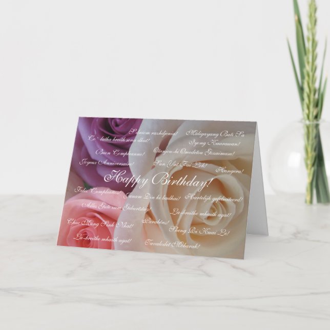 Happy Birthday in many languages Card (Front)