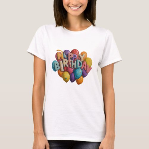 Happy birthday in mix of colors T_Shirt
