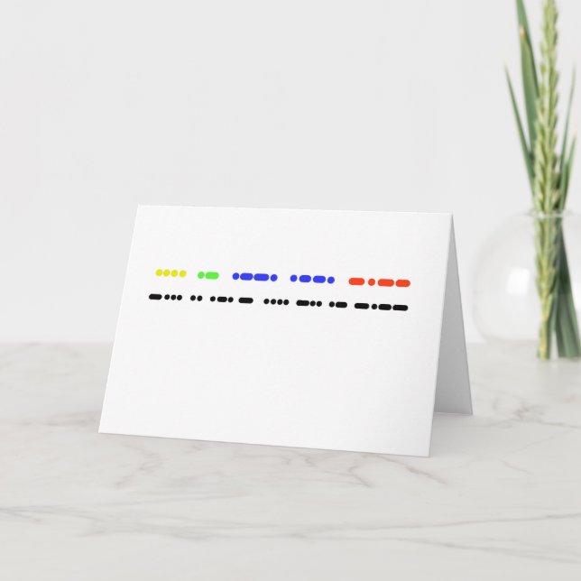 "Happy Birthday" in Morse Code Card or Greeting (Front)