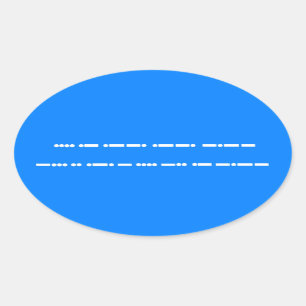 Happy Birthday in Morse Code Oval Sticker