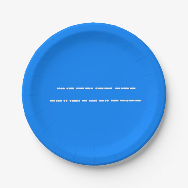 Happy Birthday in Morse Code Paper Plates (Front)