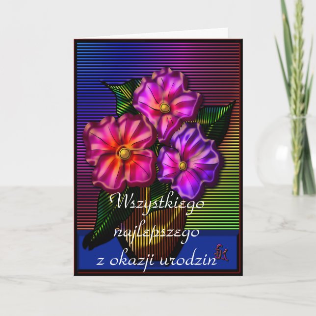 Happy Birthday in Polish Card (Front)