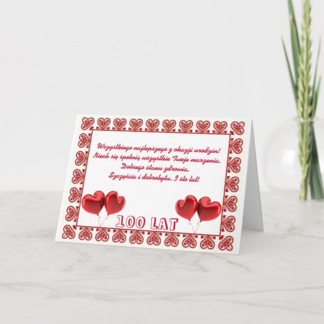 Happy Birthday in Polish Card (Front)