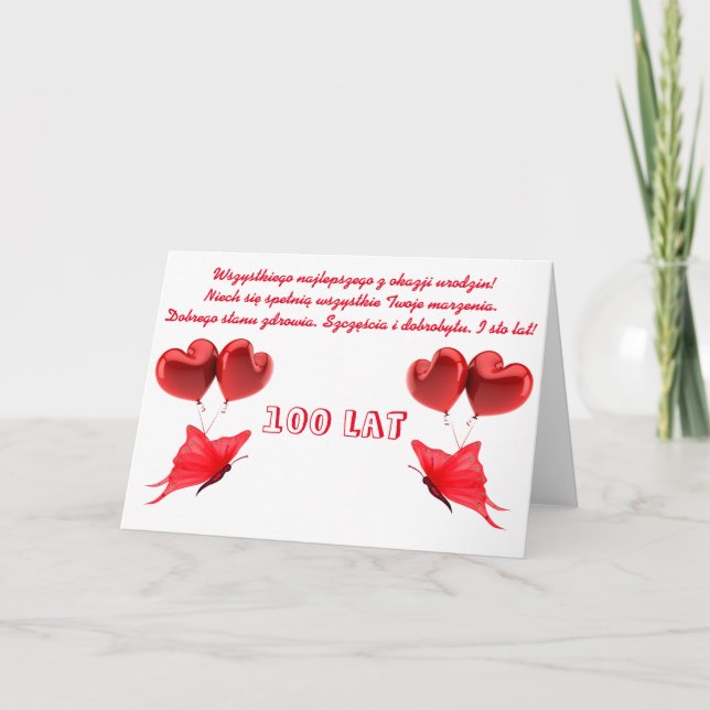 Happy Birthday in Polish Card (Front)