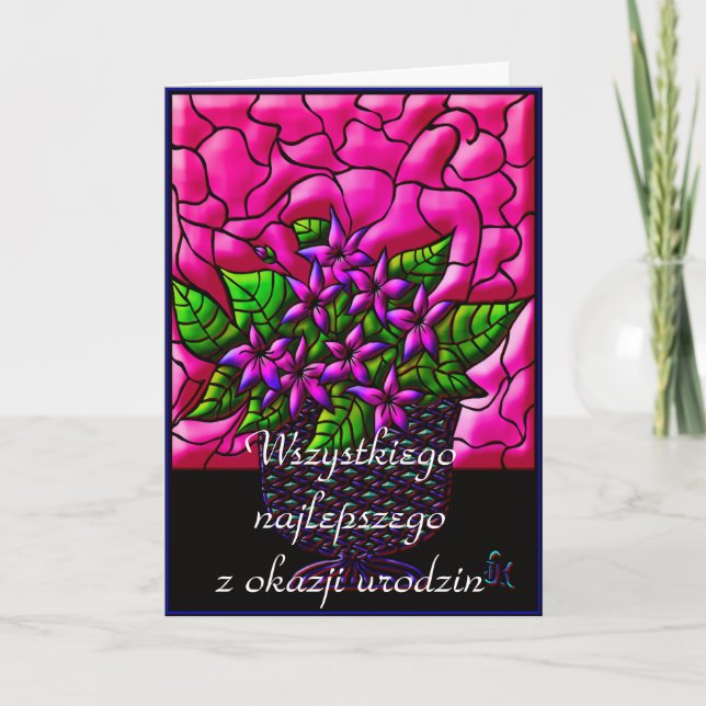 Happy Birthday in Polish Card (Front)