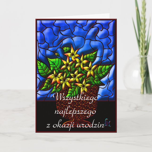 Happy Birthday in Polish Card (Front)