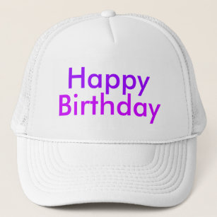 Happy Birthday in Purple and Magenta Party Trucker Hat