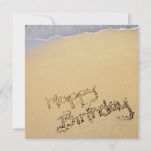 Happy Birthday in the Sand Personalized Invites