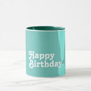 Happy Birthday in Turquoise Mug