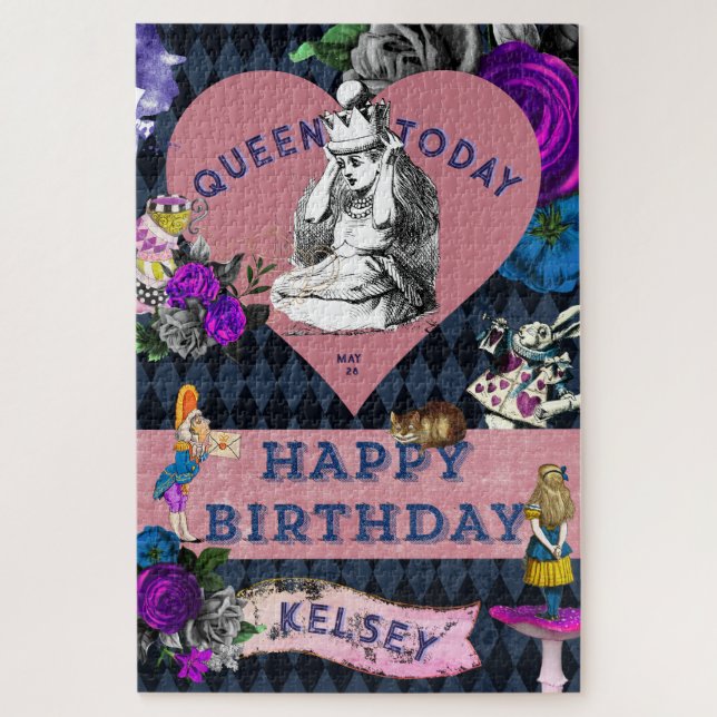 Happy Birthday in Wonderland Jigsaw Puzzle (Vertical)