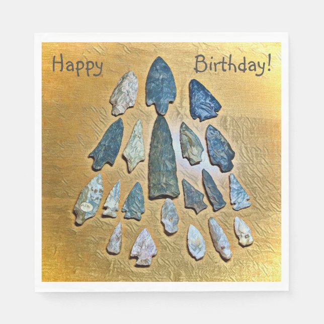 Happy Birthday Indian Arrowhead Napkins (Front)