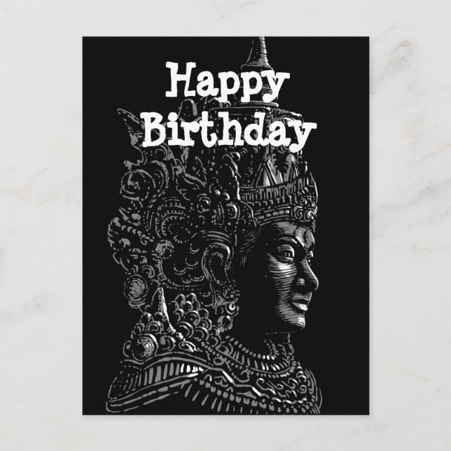 Happy Birthday indian sculture  Postcard (Front)