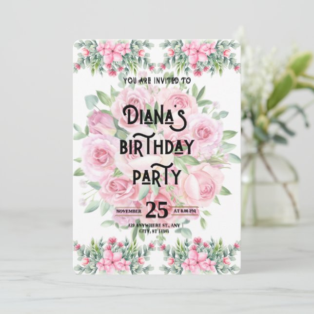 Happy Birthday Invitation (Standing Front)