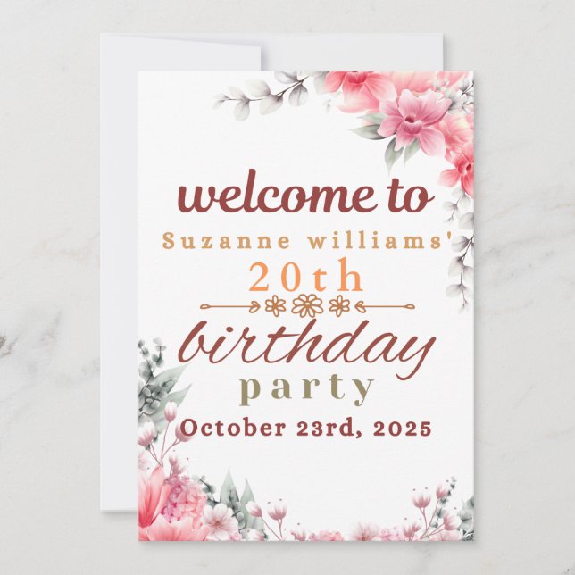 Happy birthday invitation card  (Front)
