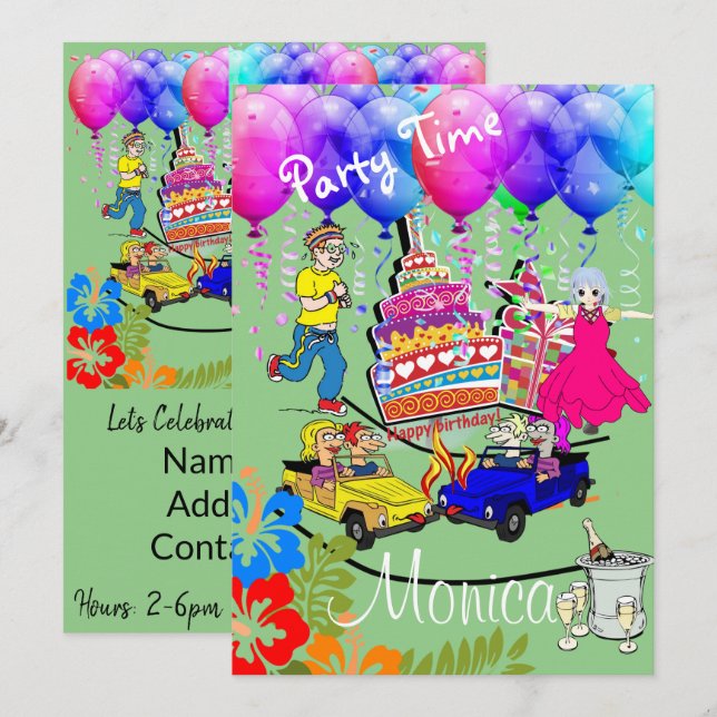 Happy Birthday Invitation Over the Hill (Front/Back)