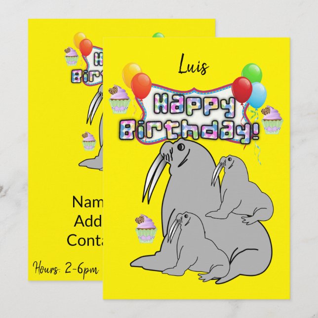 Happy Birthday Invitation Seal Balloons (Front/Back)