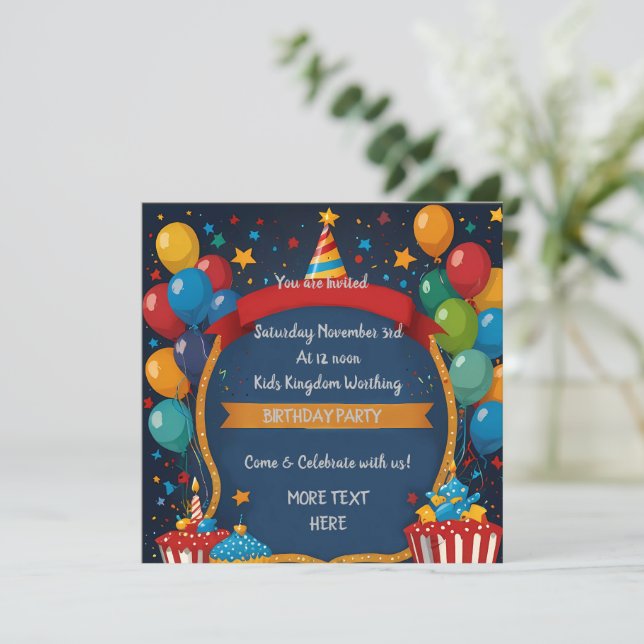 Happy Birthday Invite  (Standing Front)