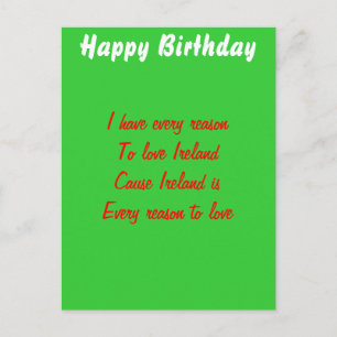 Happy birthday ireland postcard