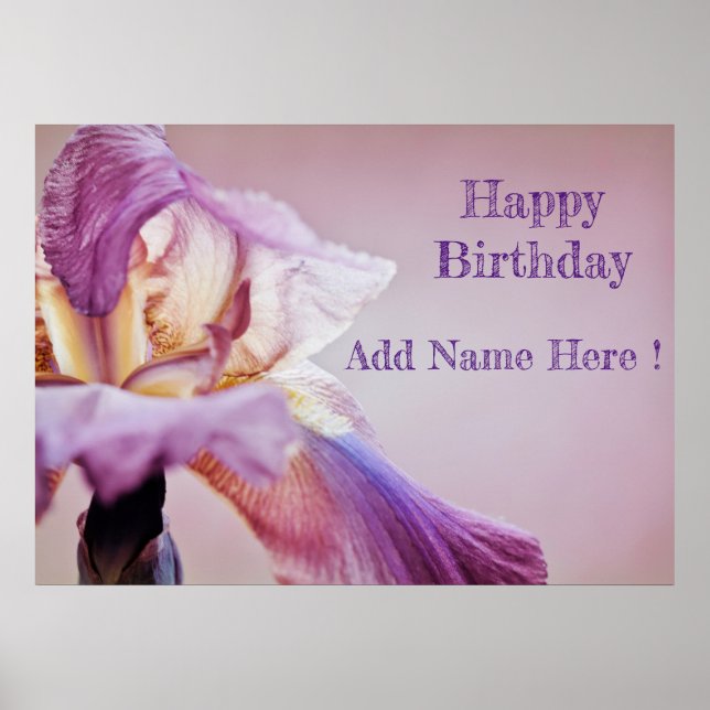 Happy Birthday Iris Multicolored Poster (Front)