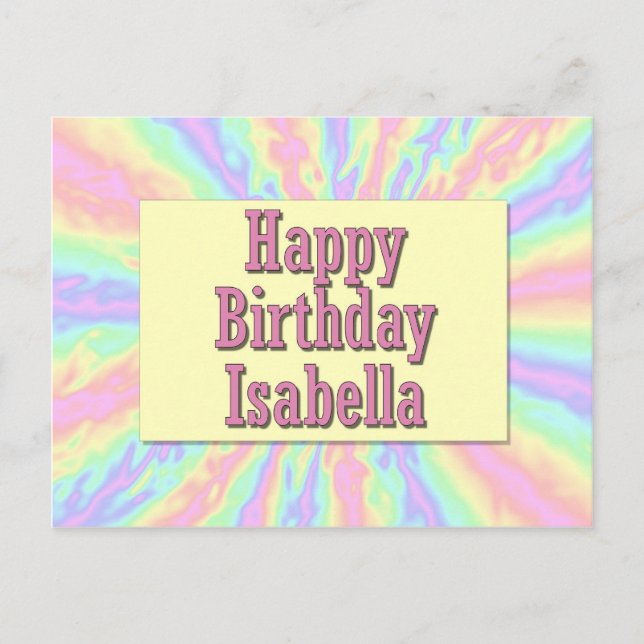 Happy Birthday Isabella Postcard (Front)