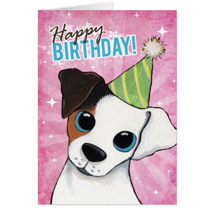 Happy Birthday Jack Russell Party Dog Card | Zazzle
