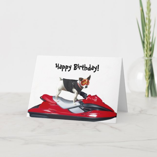 Happy Birthday Jack Russsell Terrier Greeting Card (Front)