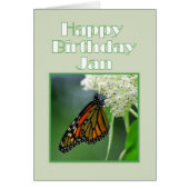 Happy Birthday Jan Monarch Butterfly (Front)