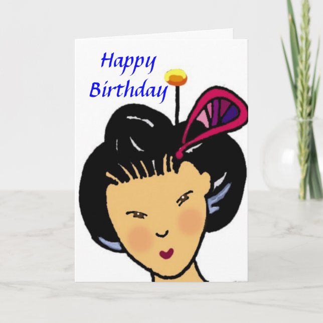 Happy Birthday Japanese girl Card (Front)