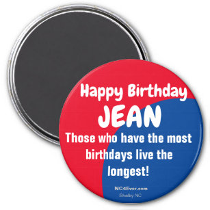 Happy Birthday JEAN Refrigerator Magnet