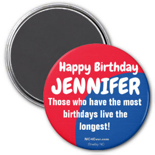 Happy Birthday JENNIFER Refrigerator Magnet