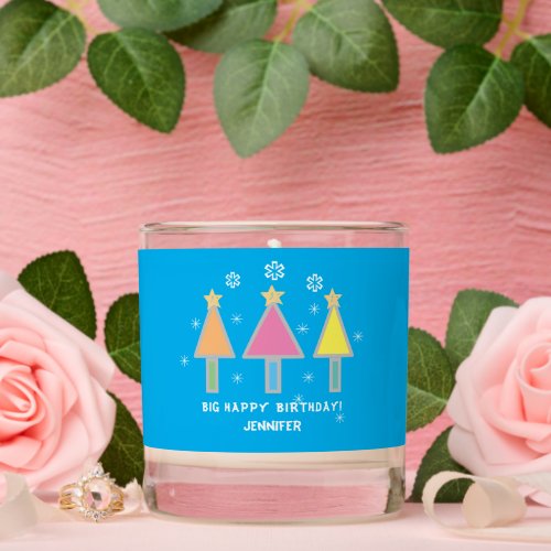 Happy Birthday Jennifer Script Simple Cool Cute  Scented Candle