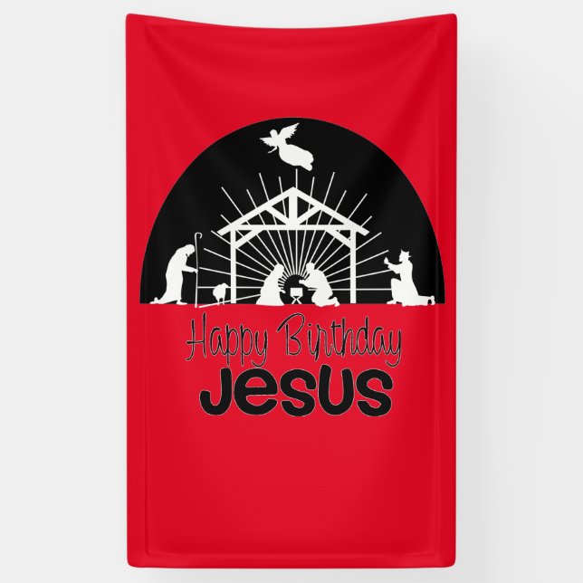 Happy Birthday Jesus Banner (Vertical)