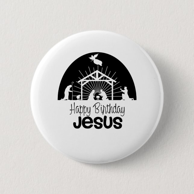 Happy Birthday Jesus Button (Front)