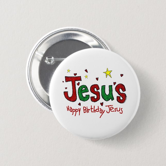 Happy Birthday Jesus Button (Front & Back)