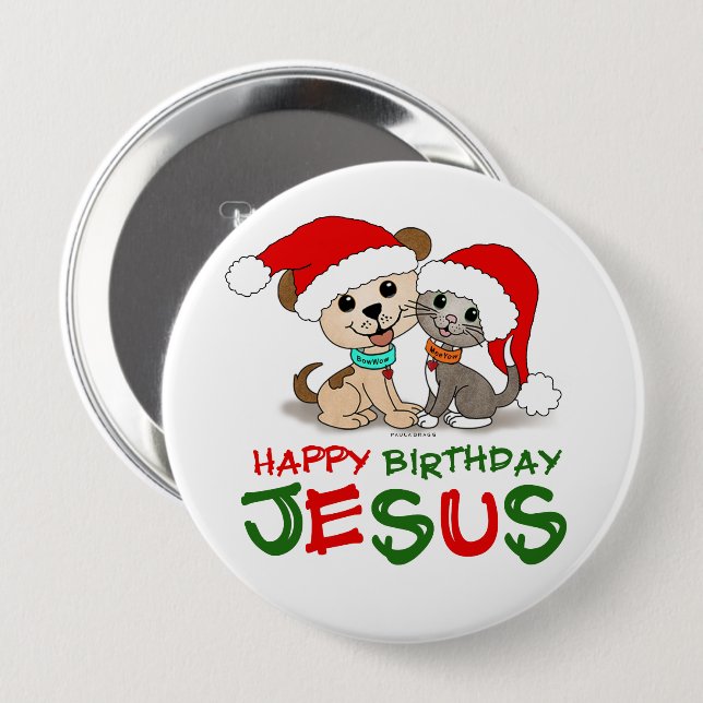 Happy Birthday Jesus Button (Front & Back)