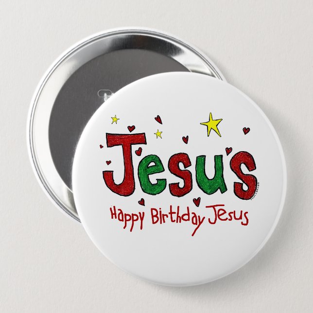 Happy Birthday Jesus Button (Front & Back)