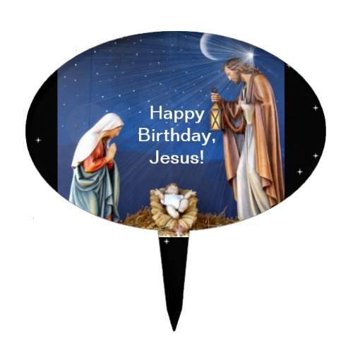 Happy Birthday Jesus Cake Topper