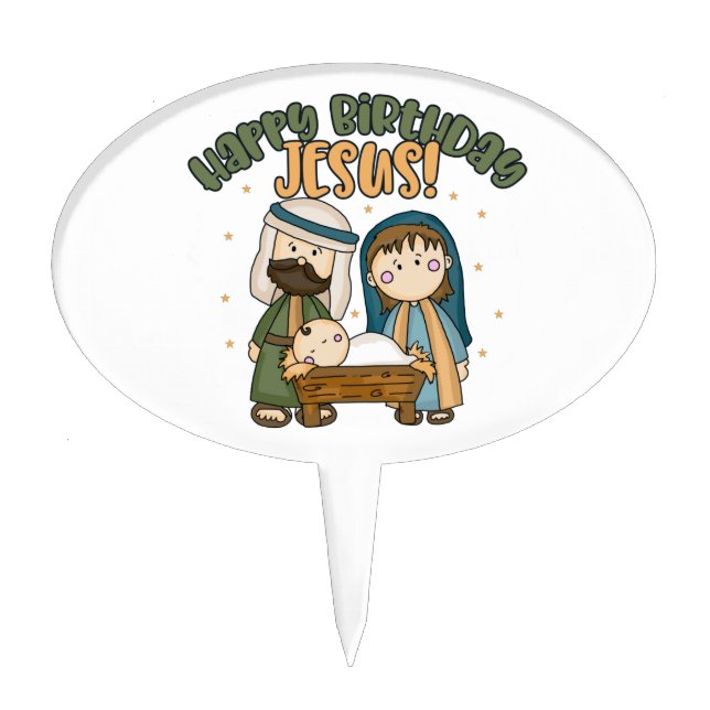 Happy Birthday Jesus Cake Topper (Front)
