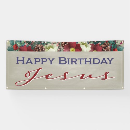 Happy Birthday Jesus Christian Christmas Banner