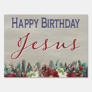 Happy Birthday Jesus Christian Christmas Sign