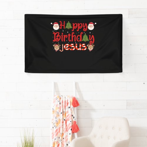 Happy Birthday Jesus Christian Ugly Christmas Banner