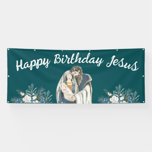 Happy Birthday Jesus Christmas Banner