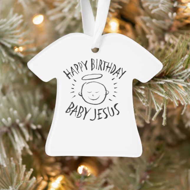 Happy Birthday Jesus - Christmas Christian Christ Ornament (Tree)
